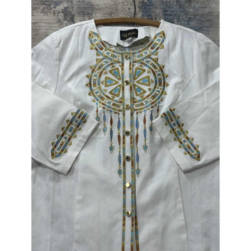 Bob Mackie Wearable Art Egyptian Revival Embellished Jacket Top L